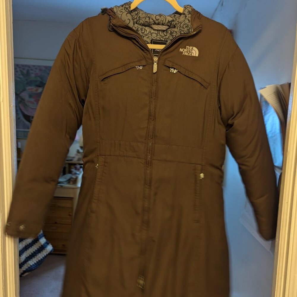 The North Face Goose Down Hyvent Arctic Parka Coat Small Faux Fur Long Puffer